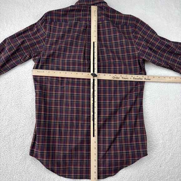 NEW RALPH LAUREN Mens Button-Down Shirt Small Plaid Cotton Classic Long Sleeve - Picture 7 of 12